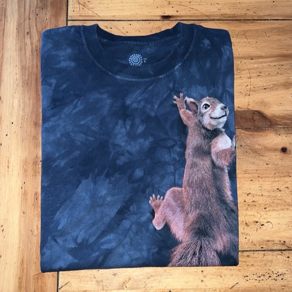 THE MOUNTAIN Peace sign Squirrel Blue tie dye t-shirt size L - Picture 6 of 6